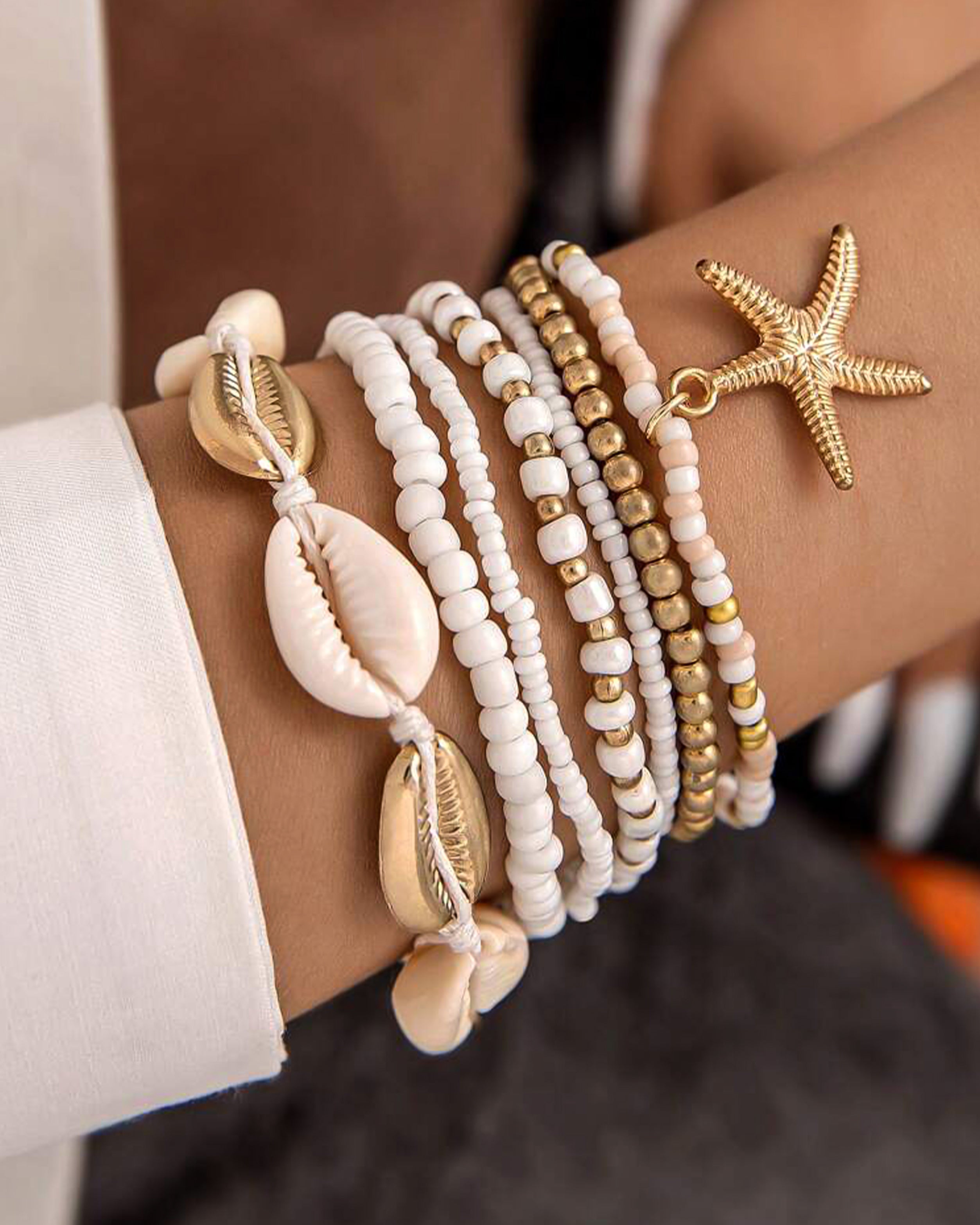 7Pcs MULTICOLOR STARFISH PENDANT