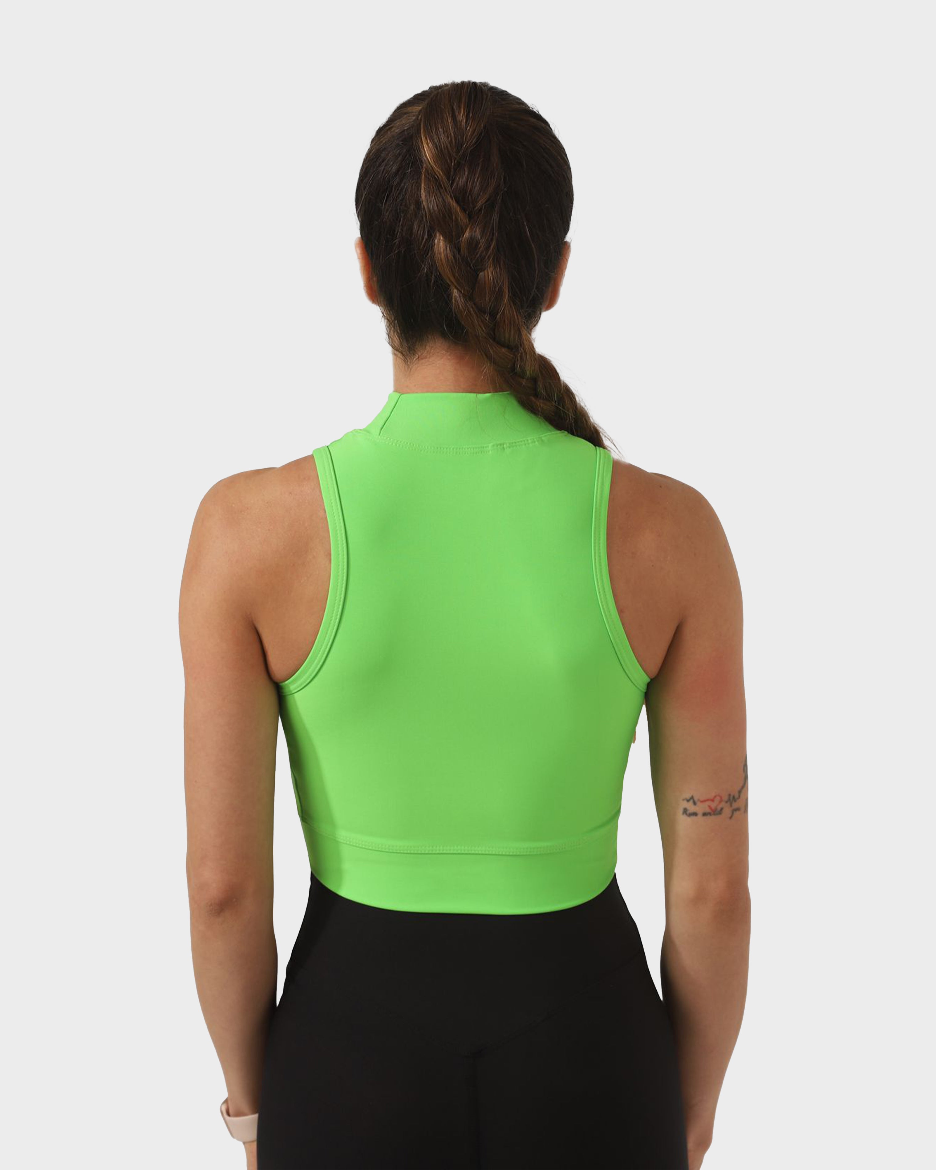 HIGH NECK SPORTS BRA GREEN