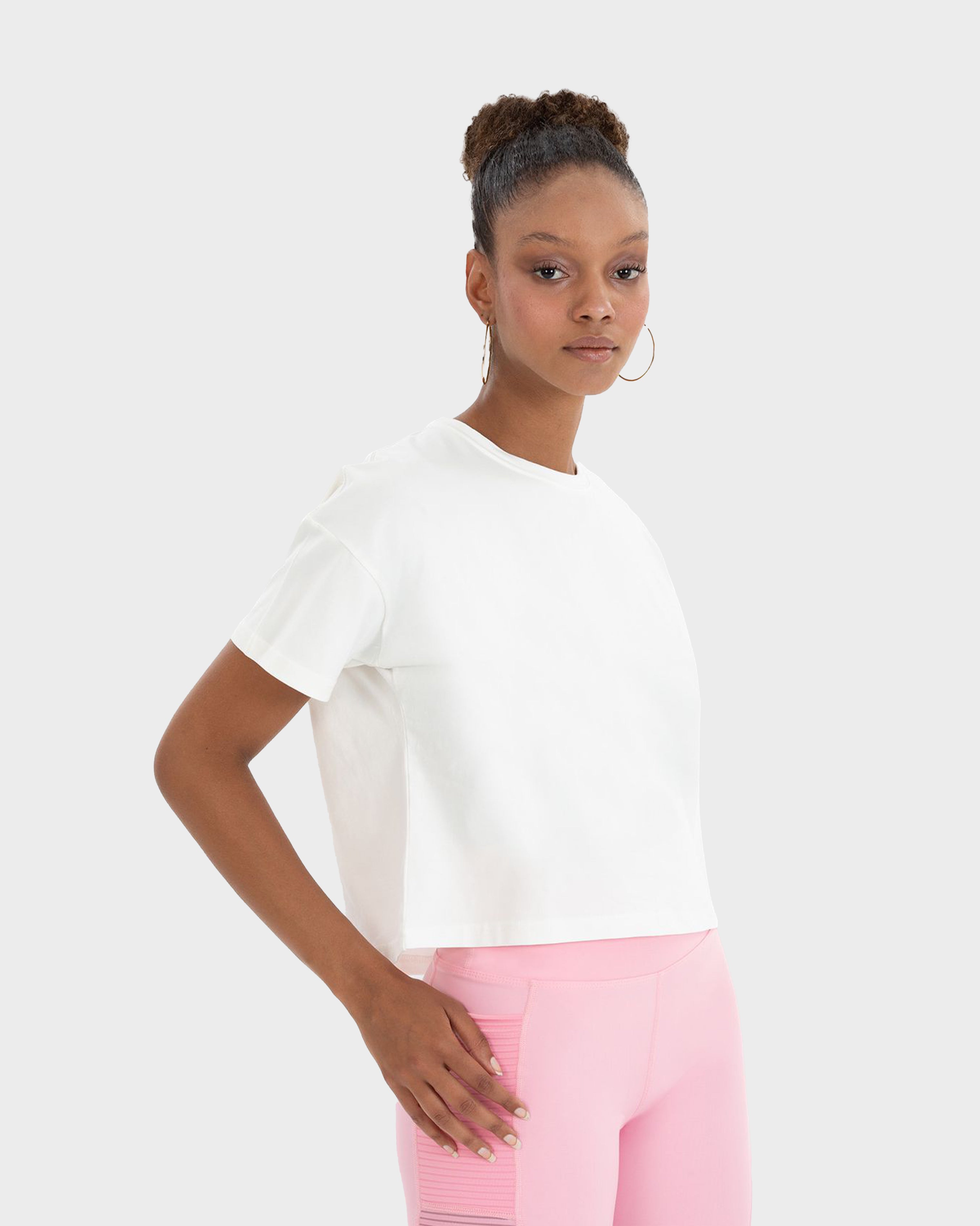 LILY WOMEN’S OVERSIZE CROP T-SHIRT ECRU