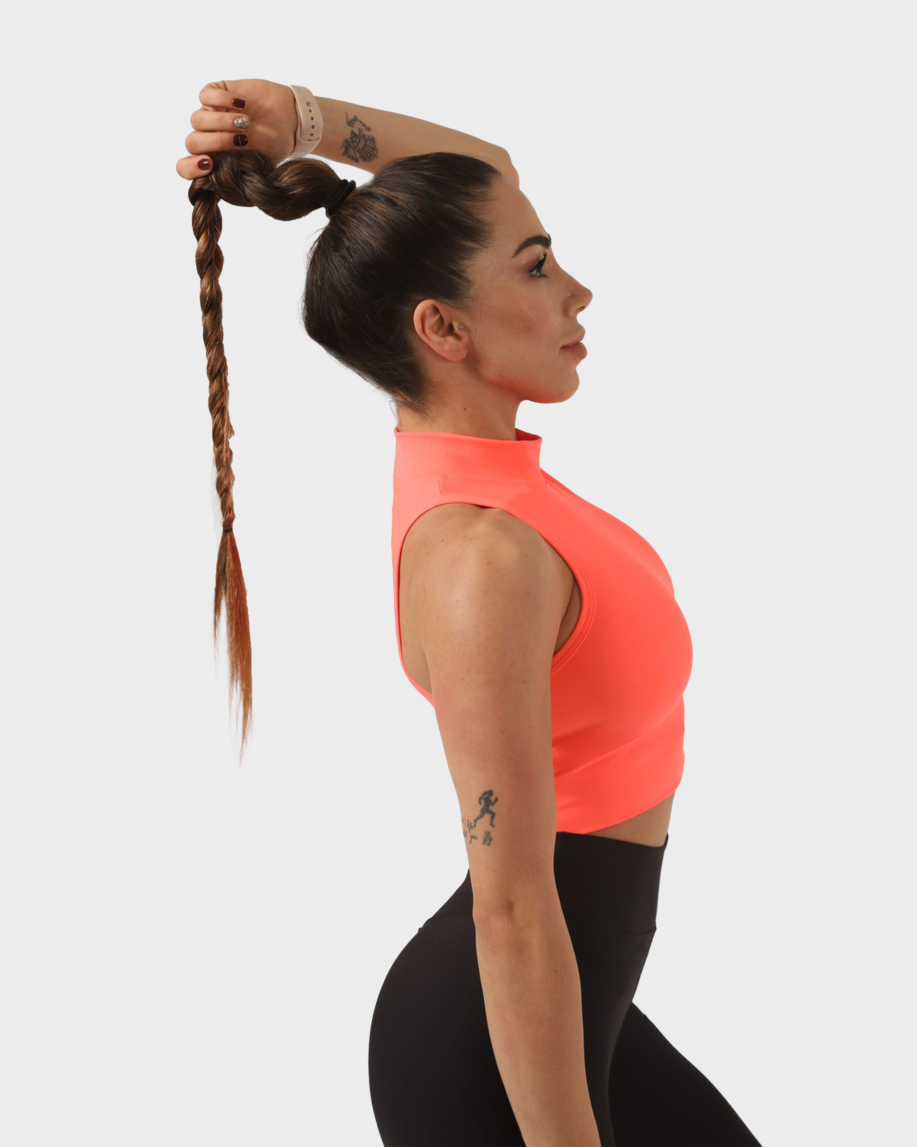 HIGH NECK SPORTS BRA NEON PINK