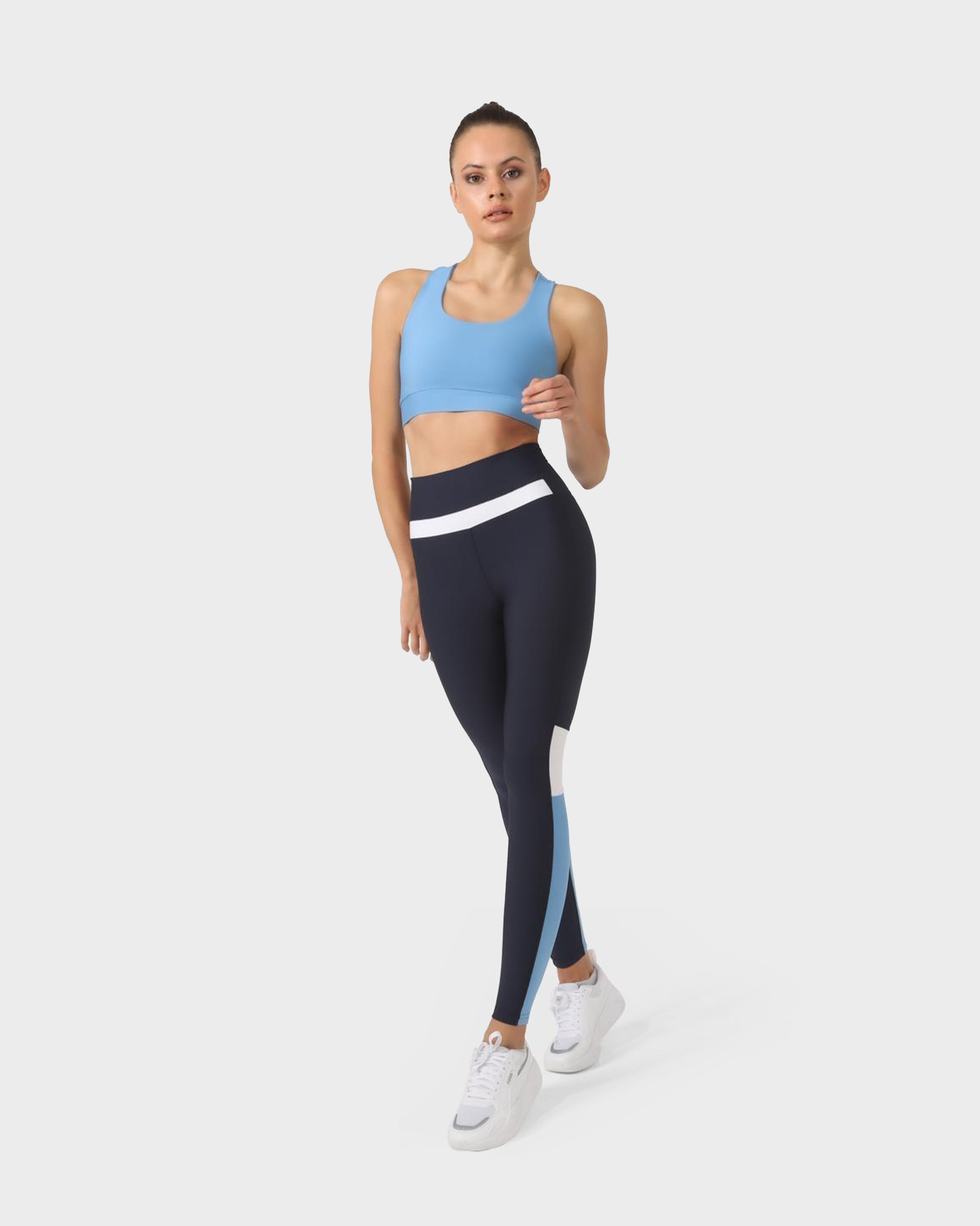 CROSS STRAP SPORTS BRA BLUE