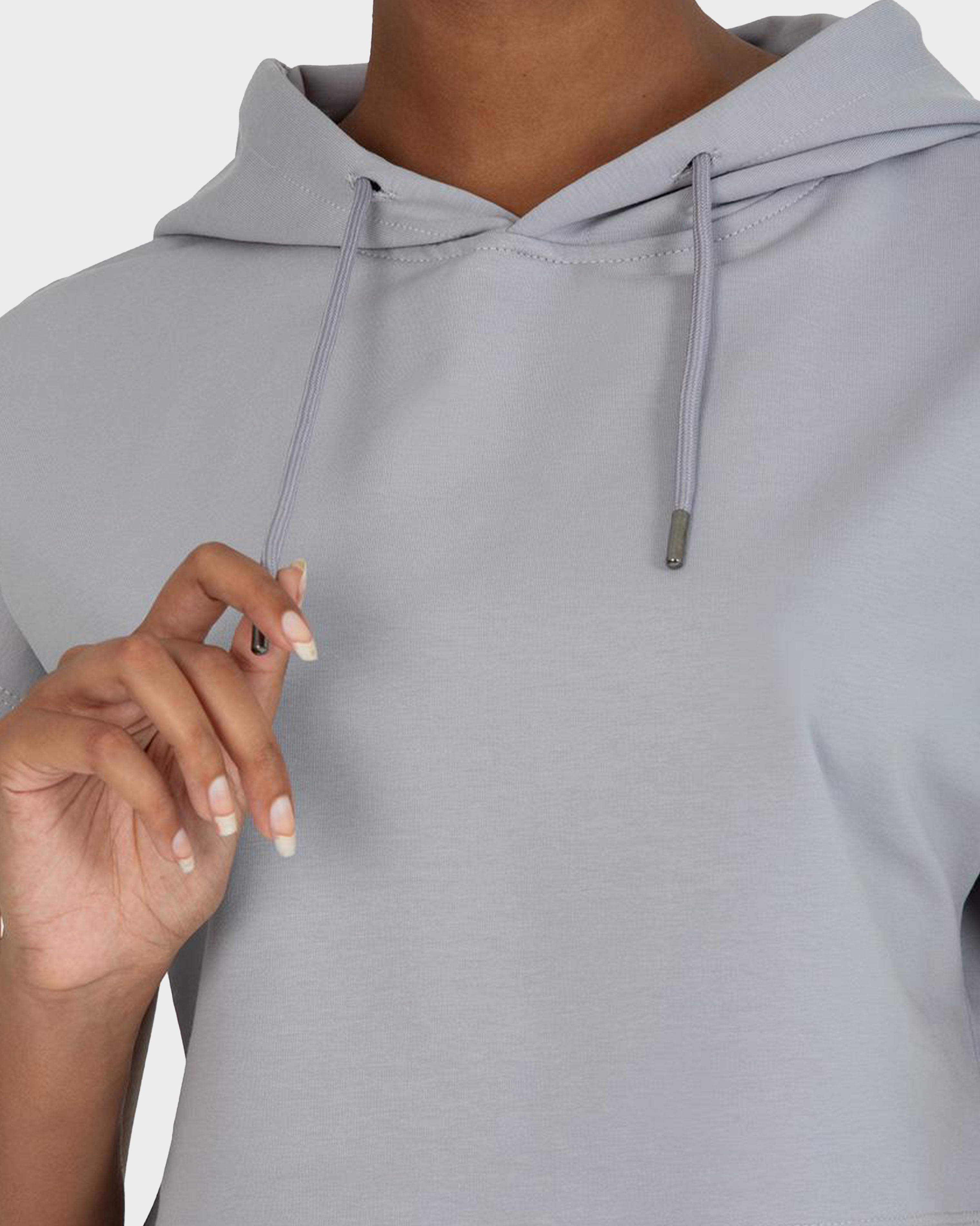 ALICE SLEVELES CROP HOODIE GREY