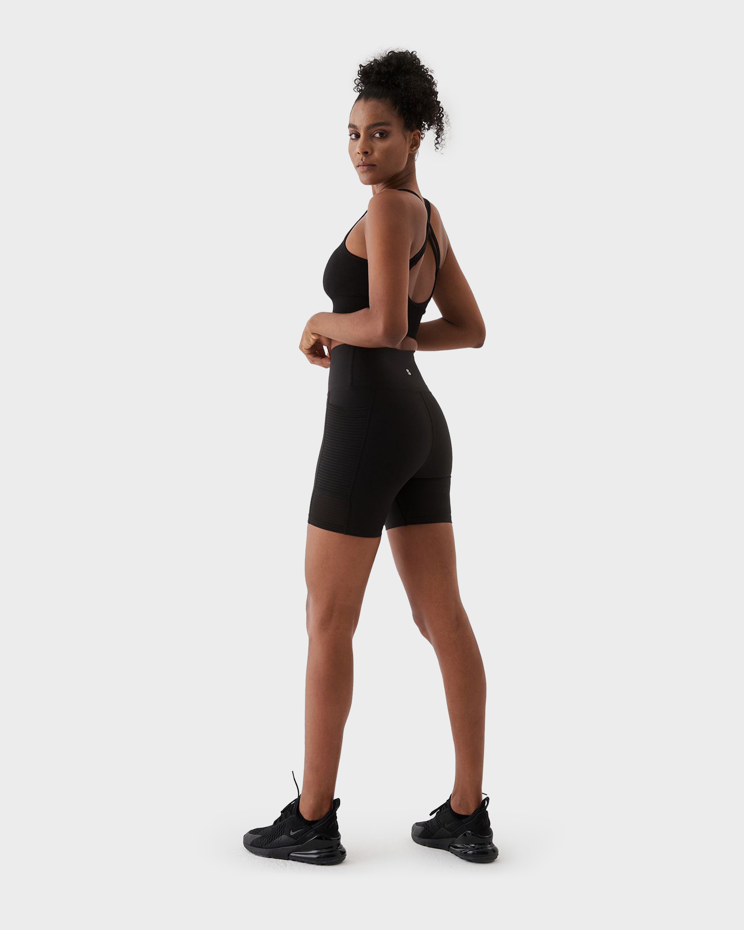 WAWEL MESH POCKET BIKER SPORTS TIGHTS BLACK