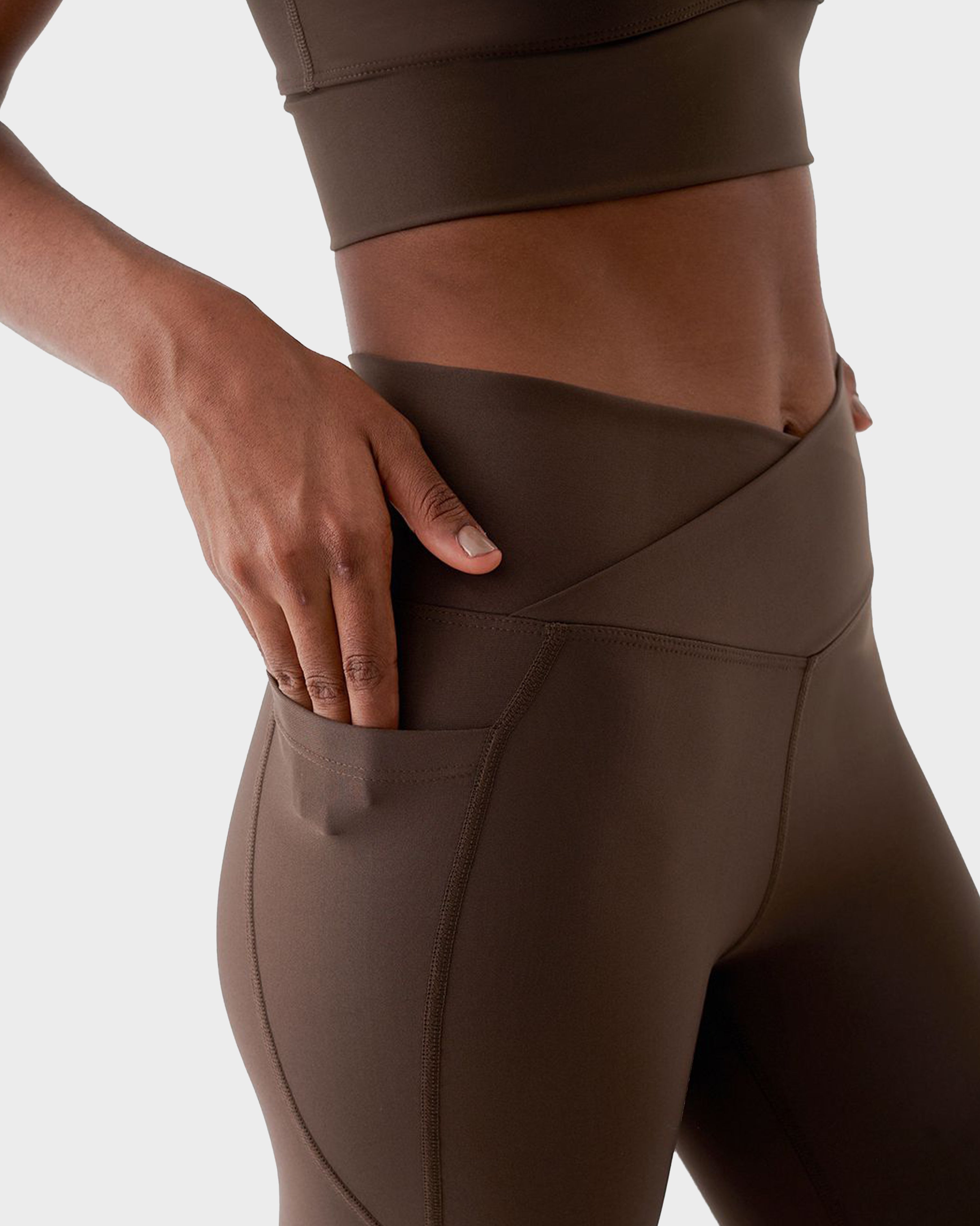 ADELE V BELT SPORTS LEGGINGS B.BROWN