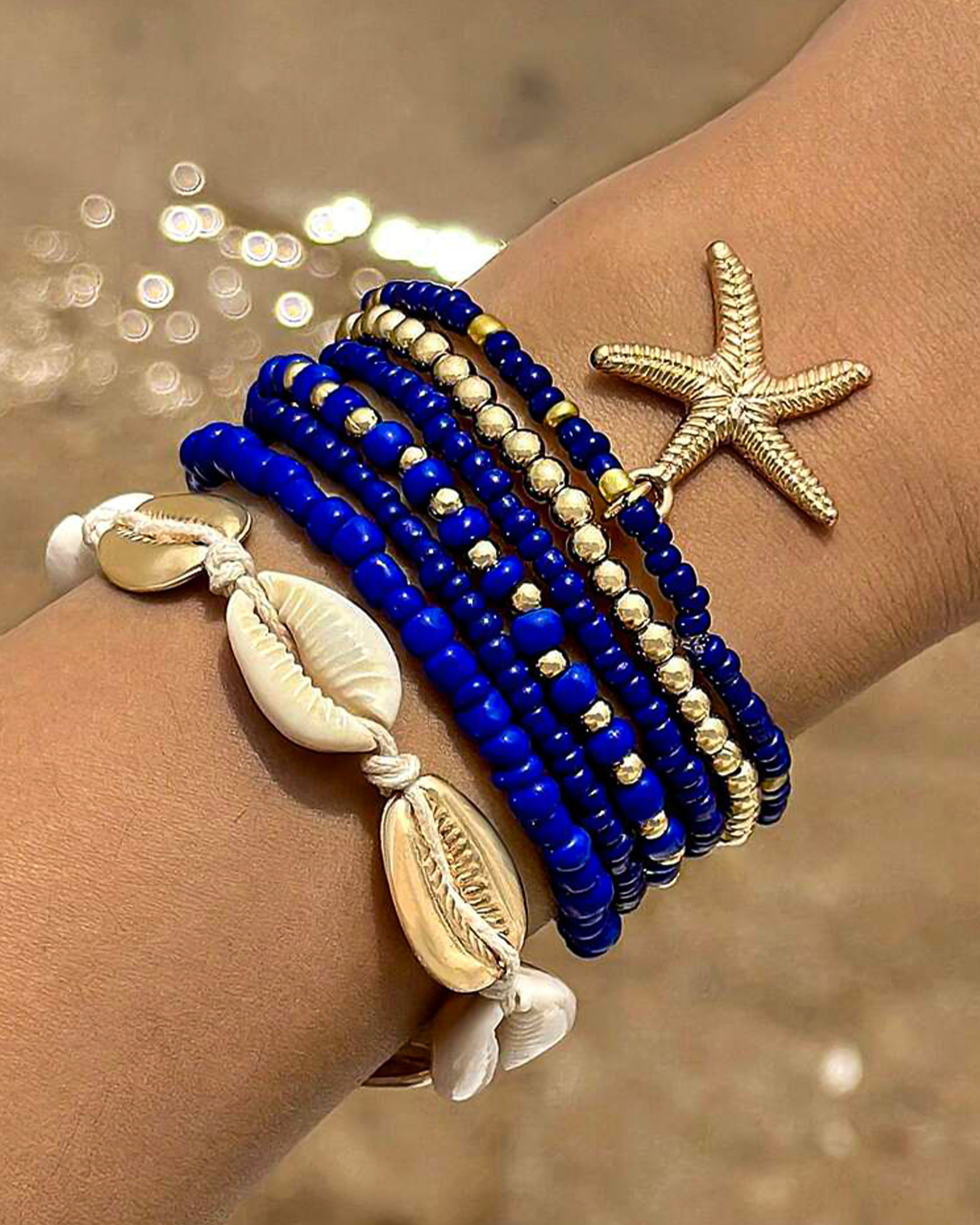 7Pcs NAVY STARFISH PENDANT