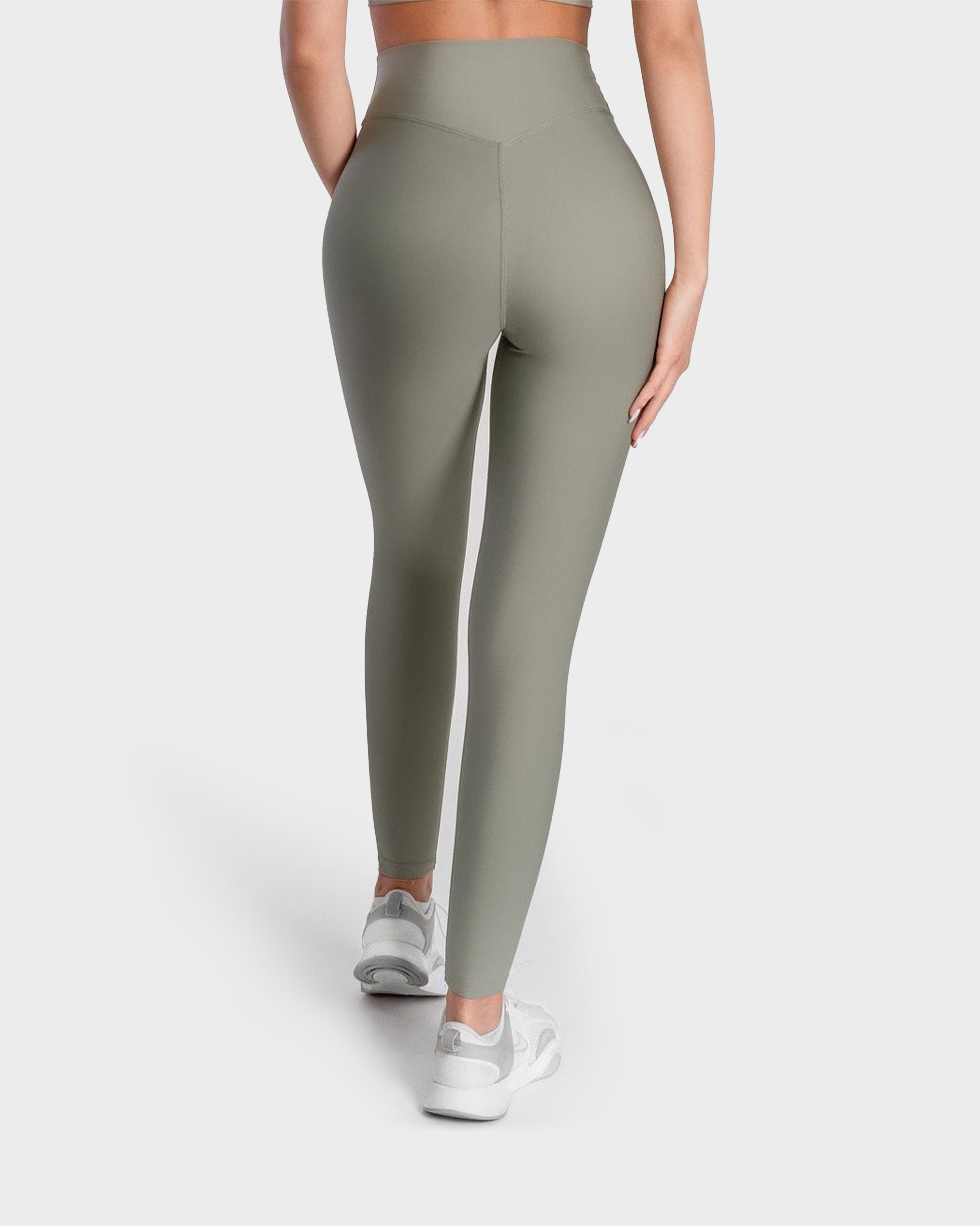V BELT DETAIL SPORTS LEGGING GREEN
