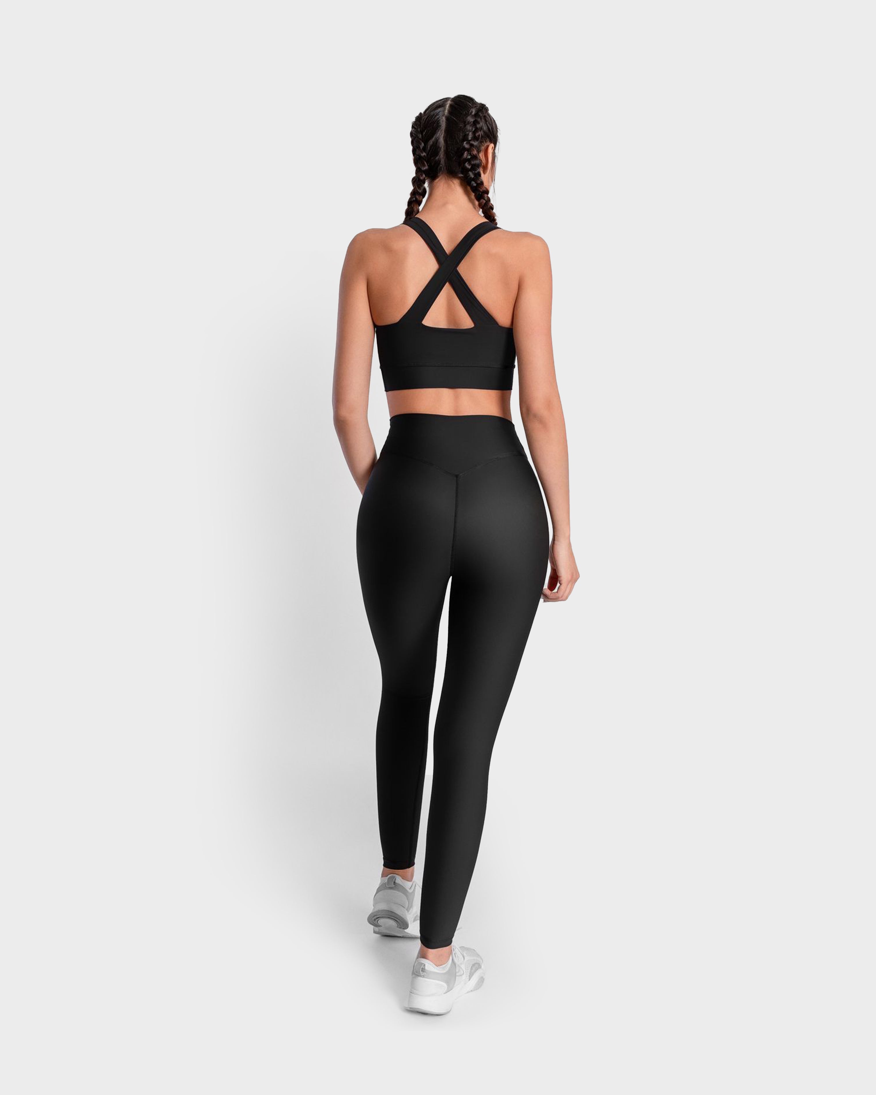 V BELT DETAIL SPORTS LEGGING BLACK