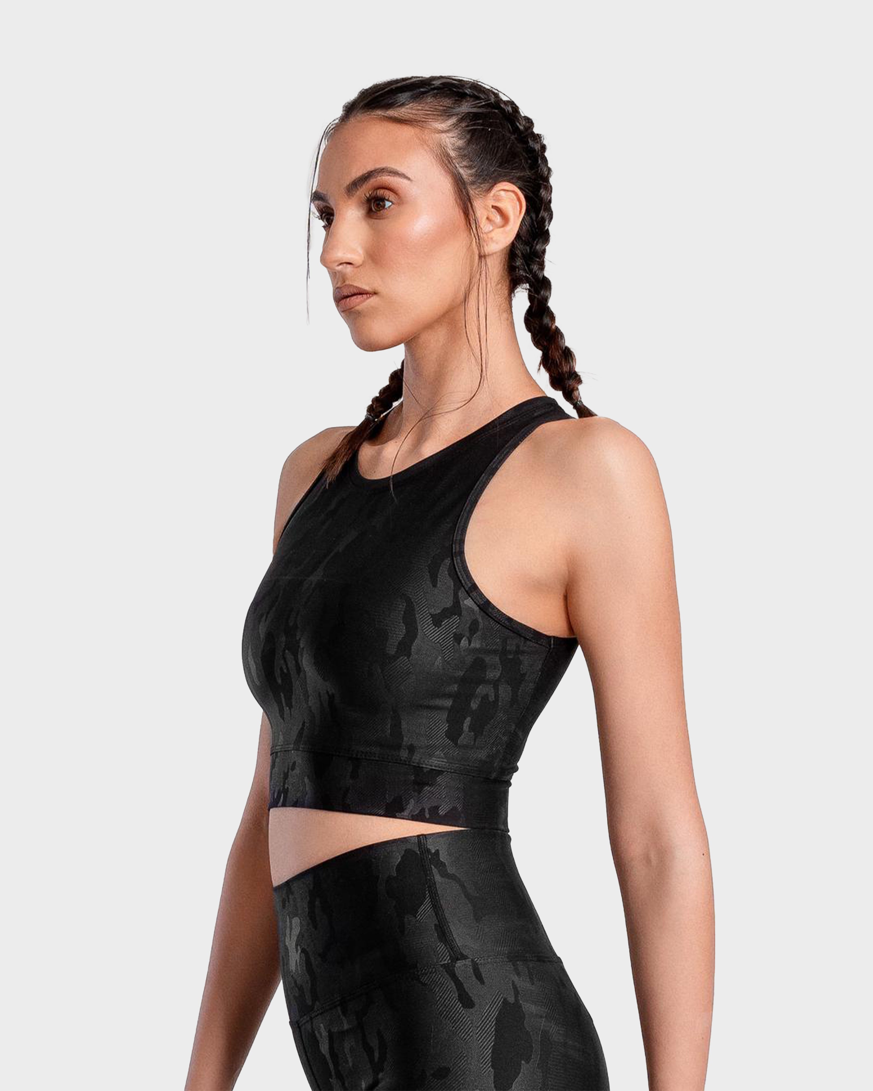 KHATIE CAMOUFLAGE SPORTS BRA BLACK