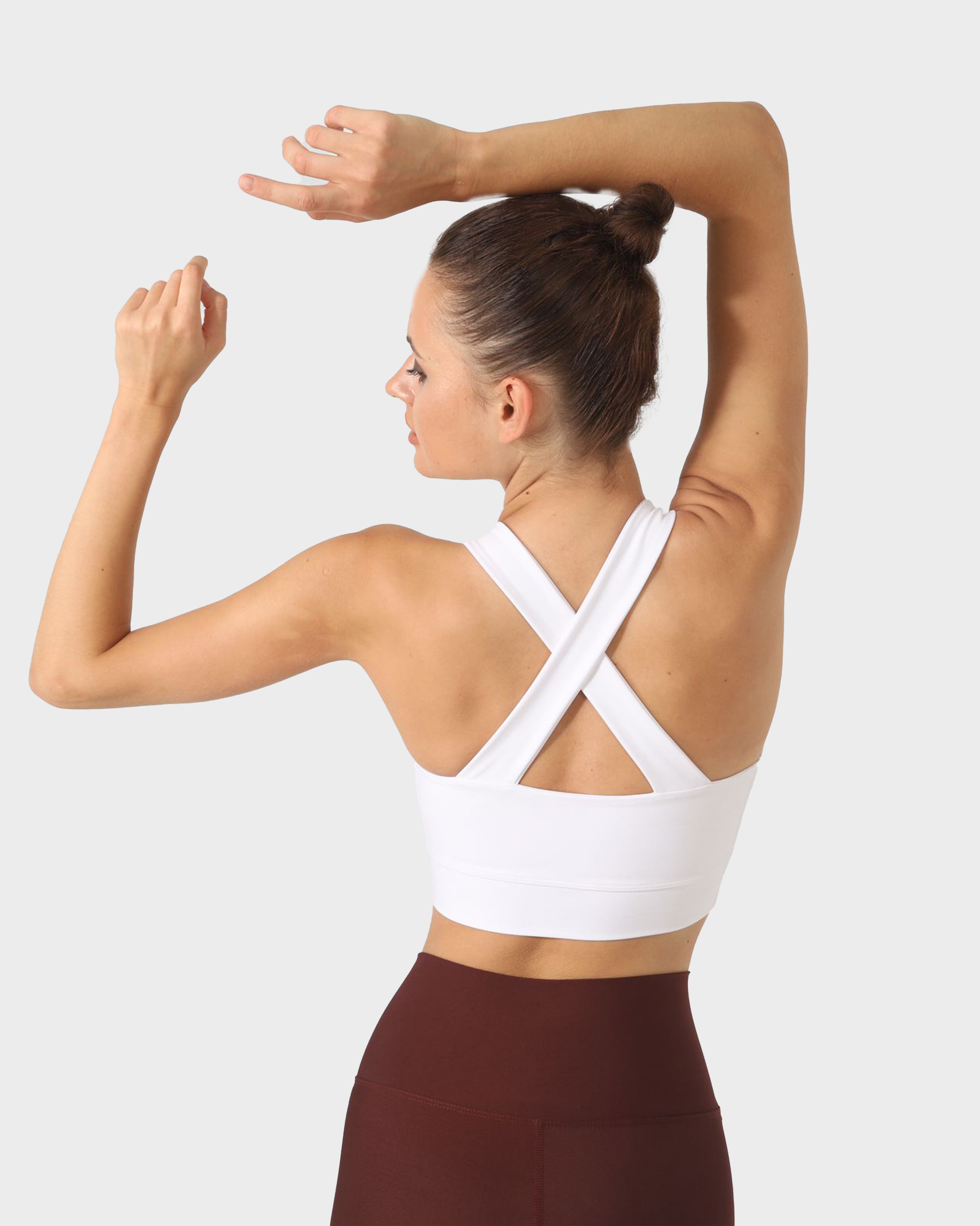 CROSS STRAP SPORTS BRA WHITE