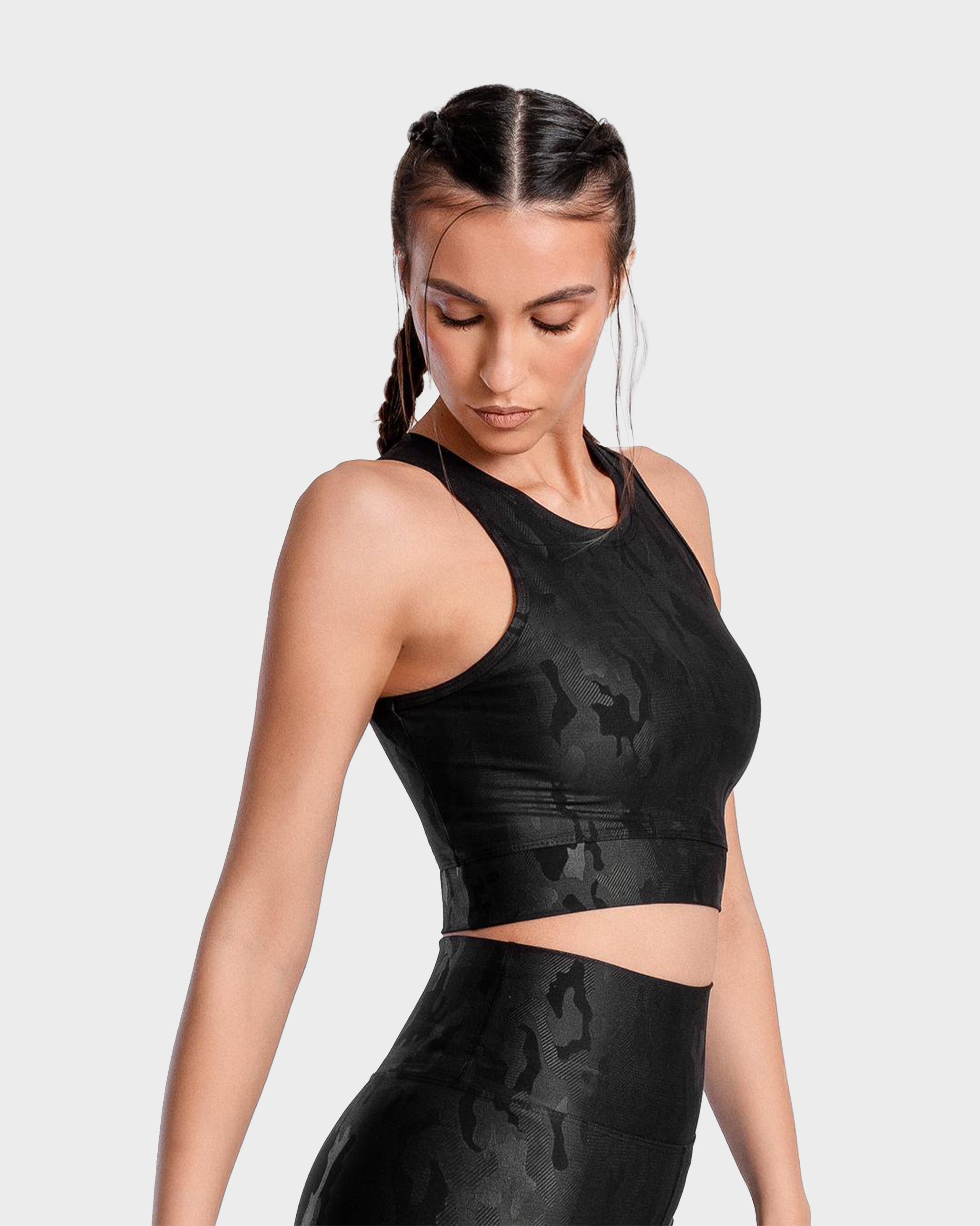 KHATIE CAMOUFLAGE SPORTS BRA BLACK