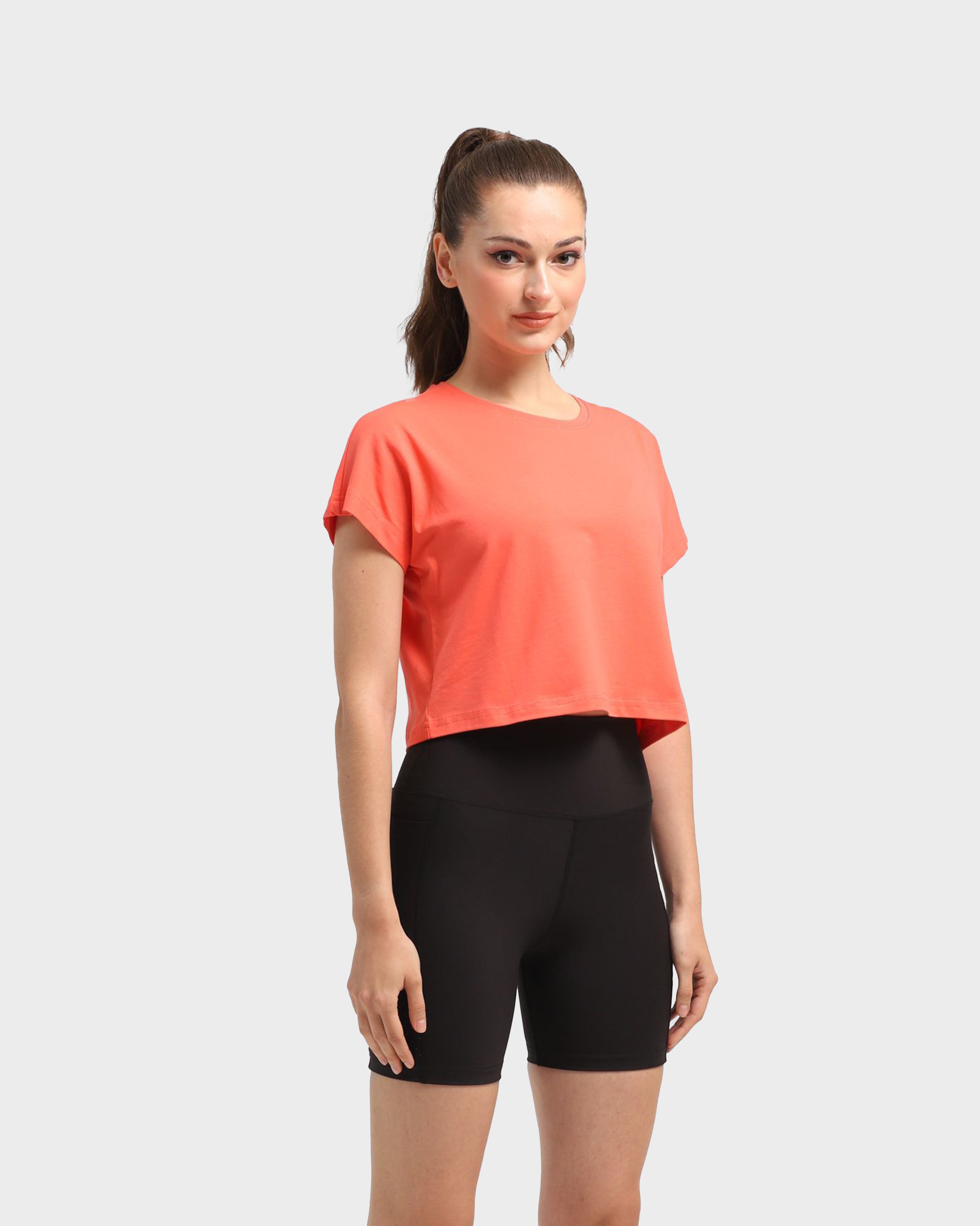 OVERSIZE WOMEN SHORT TSHIRT VERMILION