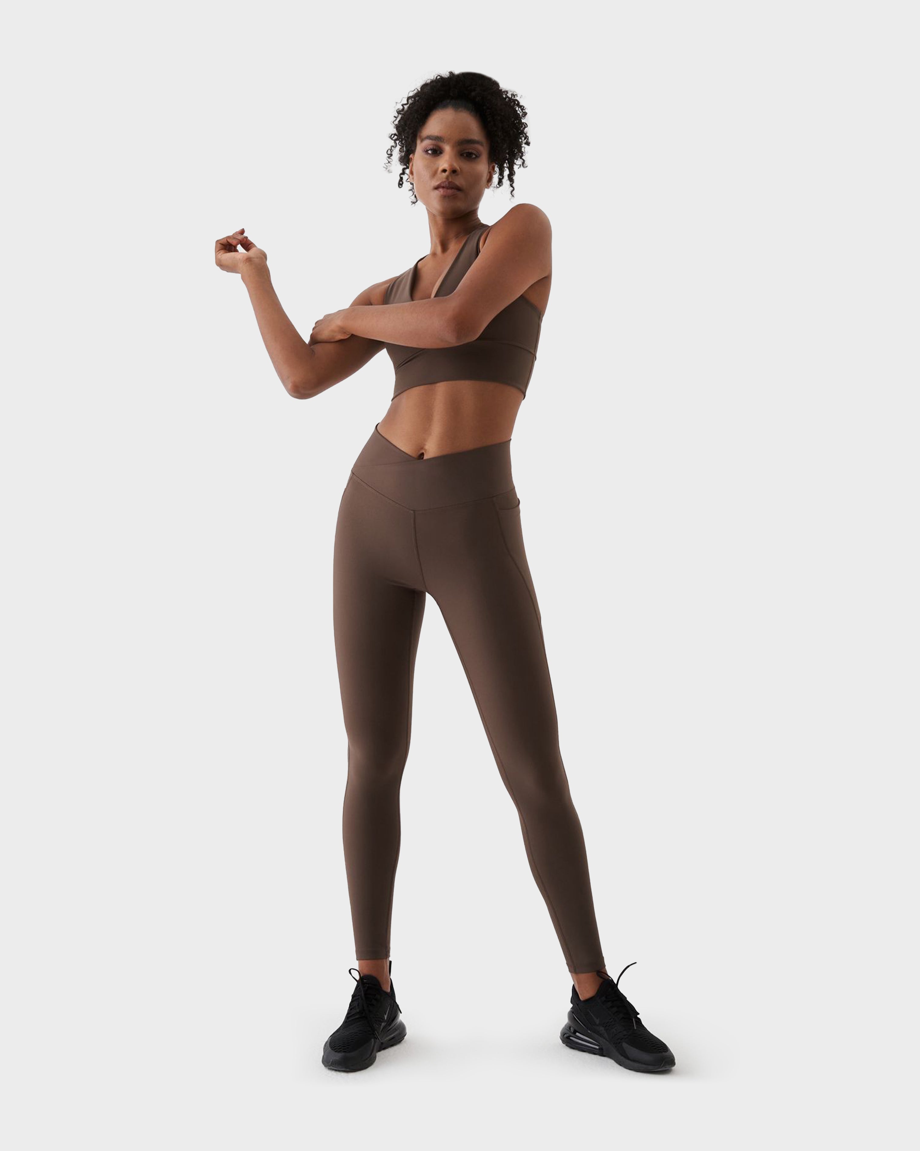 ADELE V BELT SPORTS LEGGINGS B.BROWN