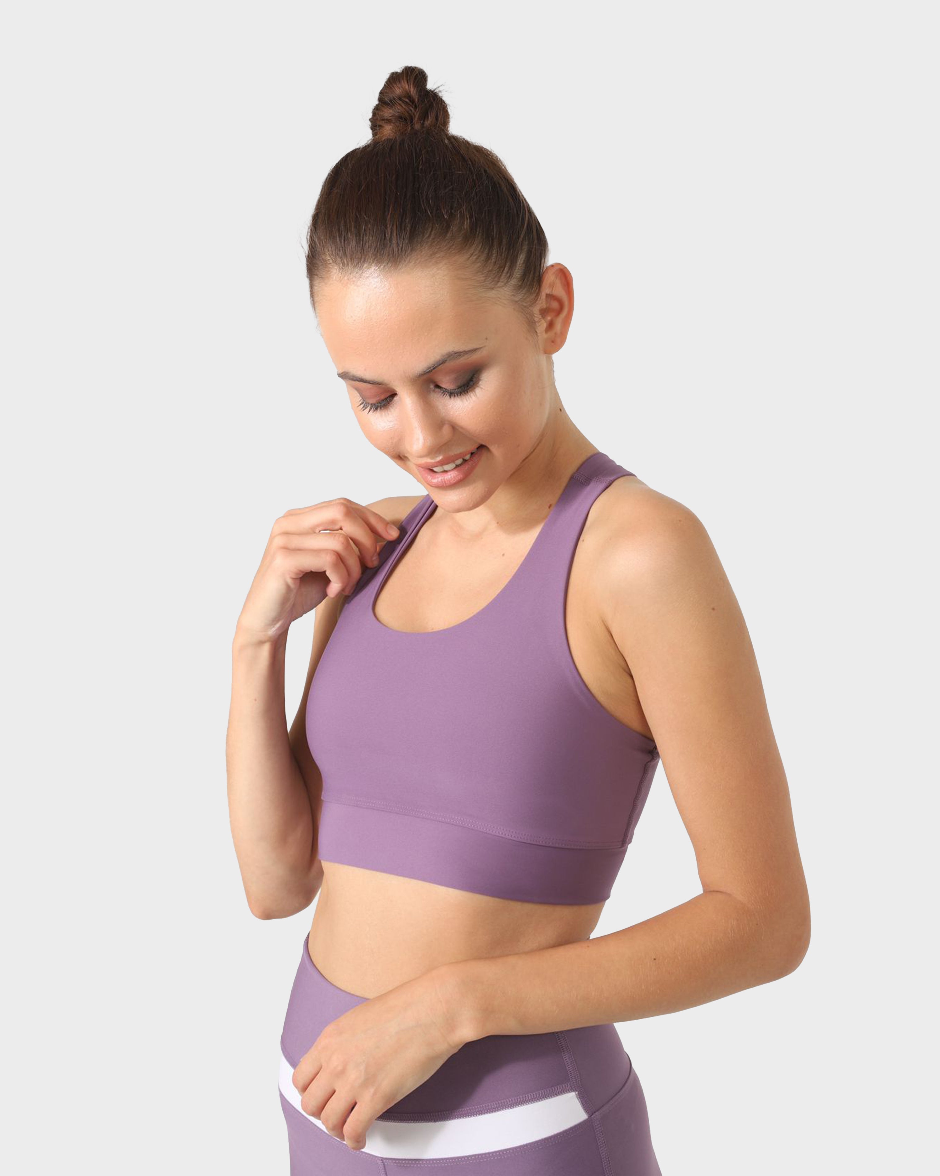 CROSS STRAP SPORTS BRA LILAC