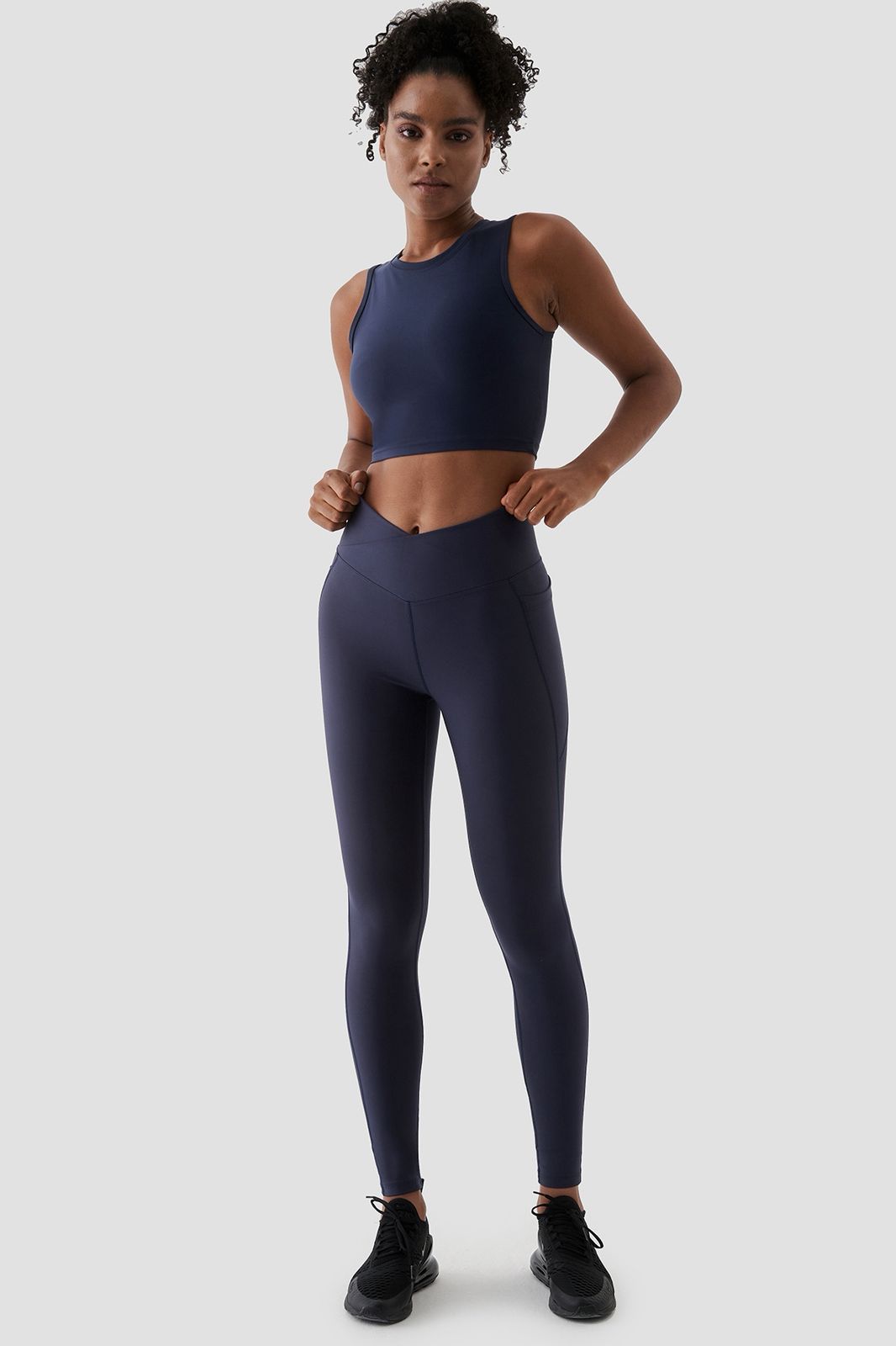 ADELE V BELT SPORTS LEGGINGS NAVY BLUE