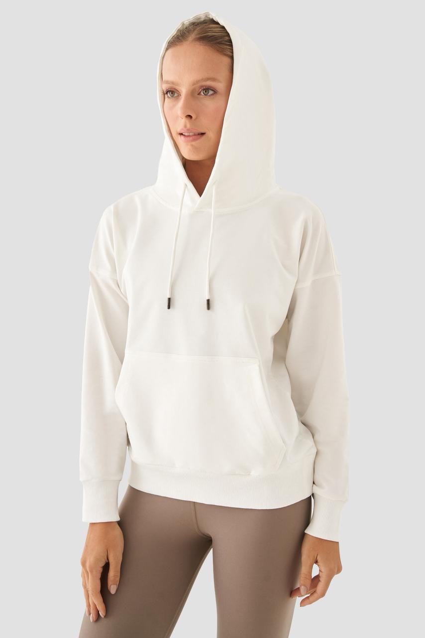 FIONA OVERSIZED HOODIE SWEATSHIRT ECRU