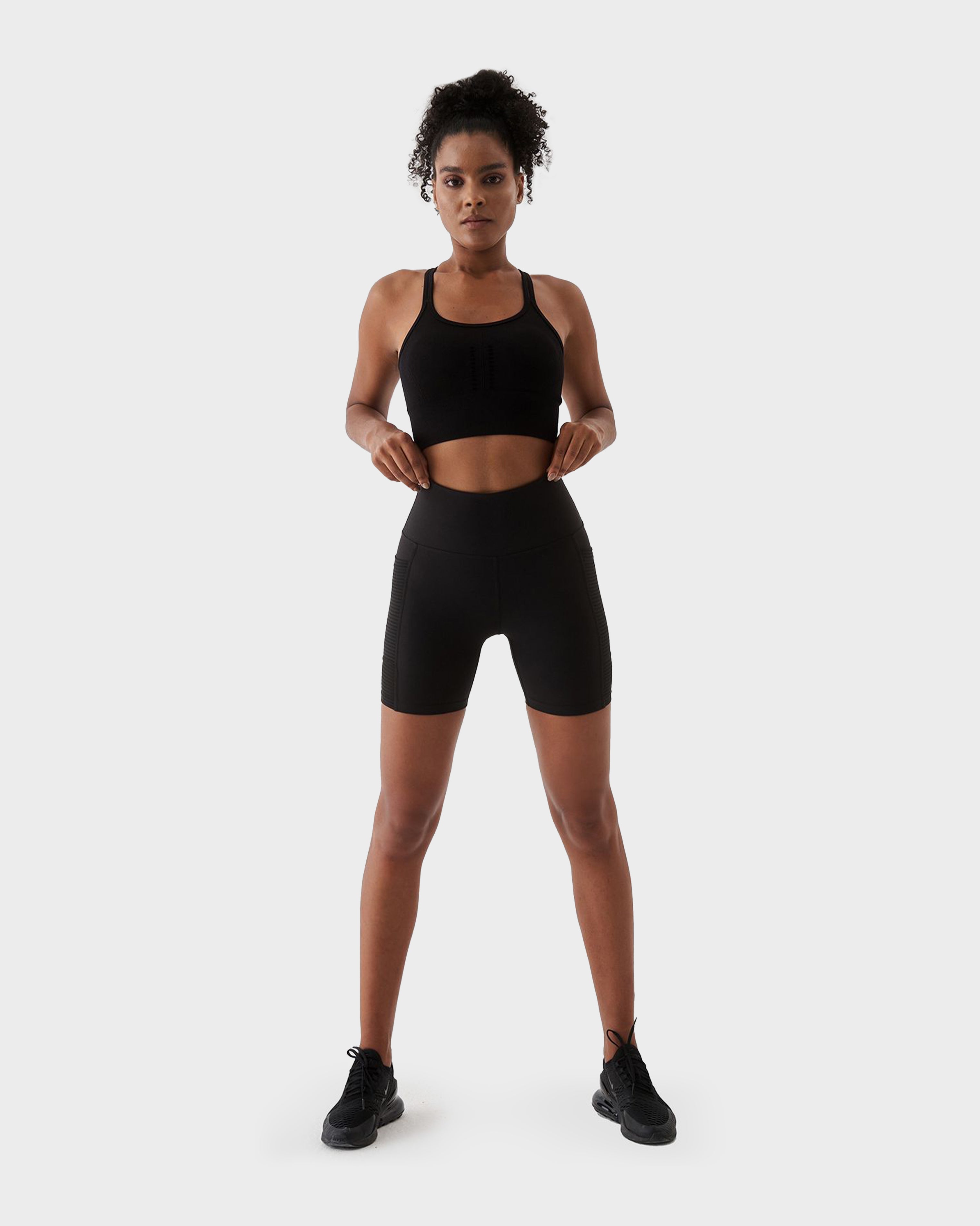 WAWEL MESH POCKET BIKER SPORTS TIGHTS BLACK
