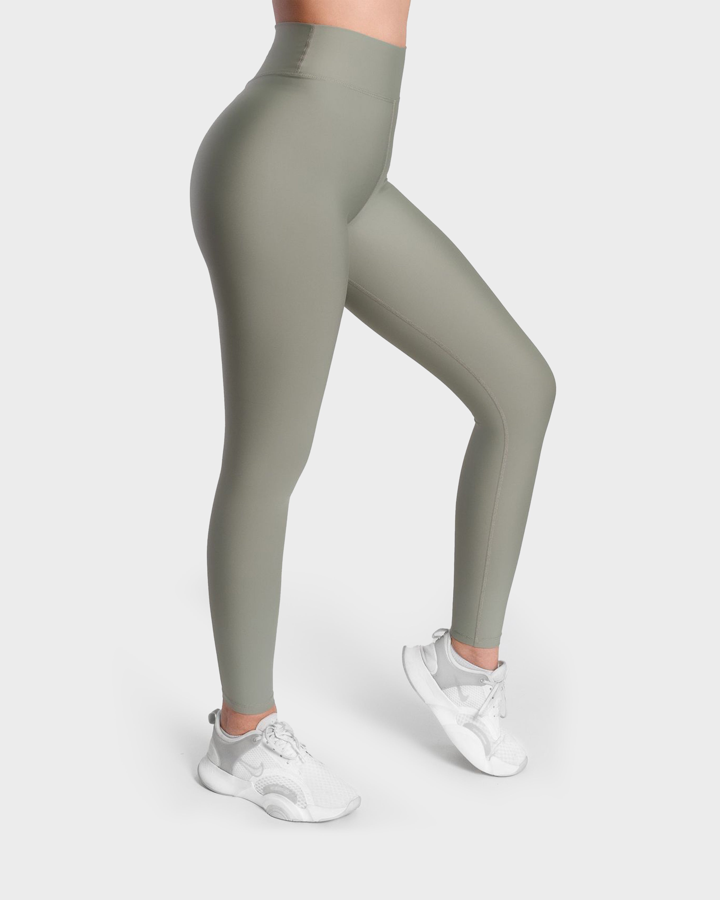 V BELT DETAIL SPORTS LEGGING GREEN