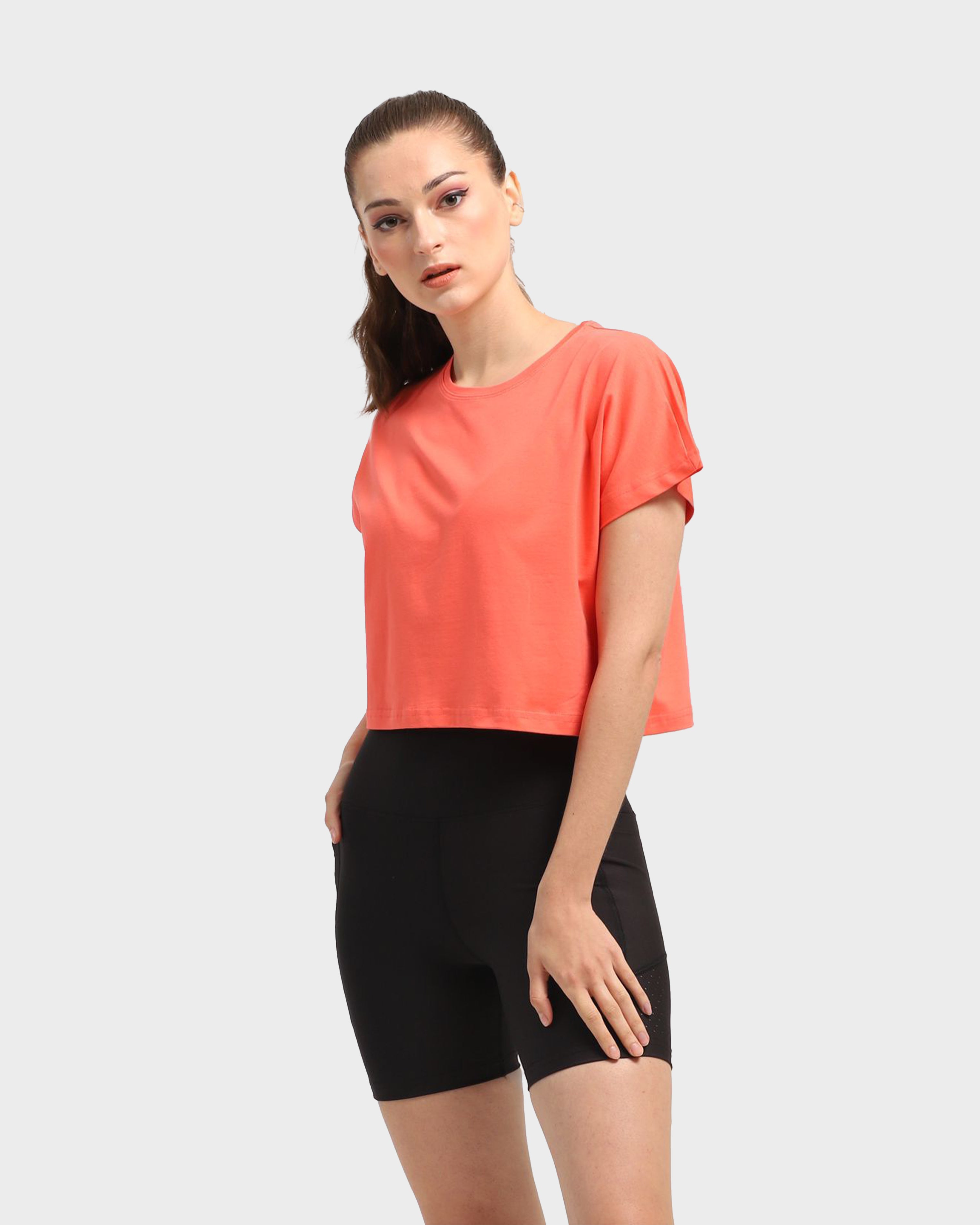 OVERSIZE WOMEN SHORT TSHIRT VERMILION