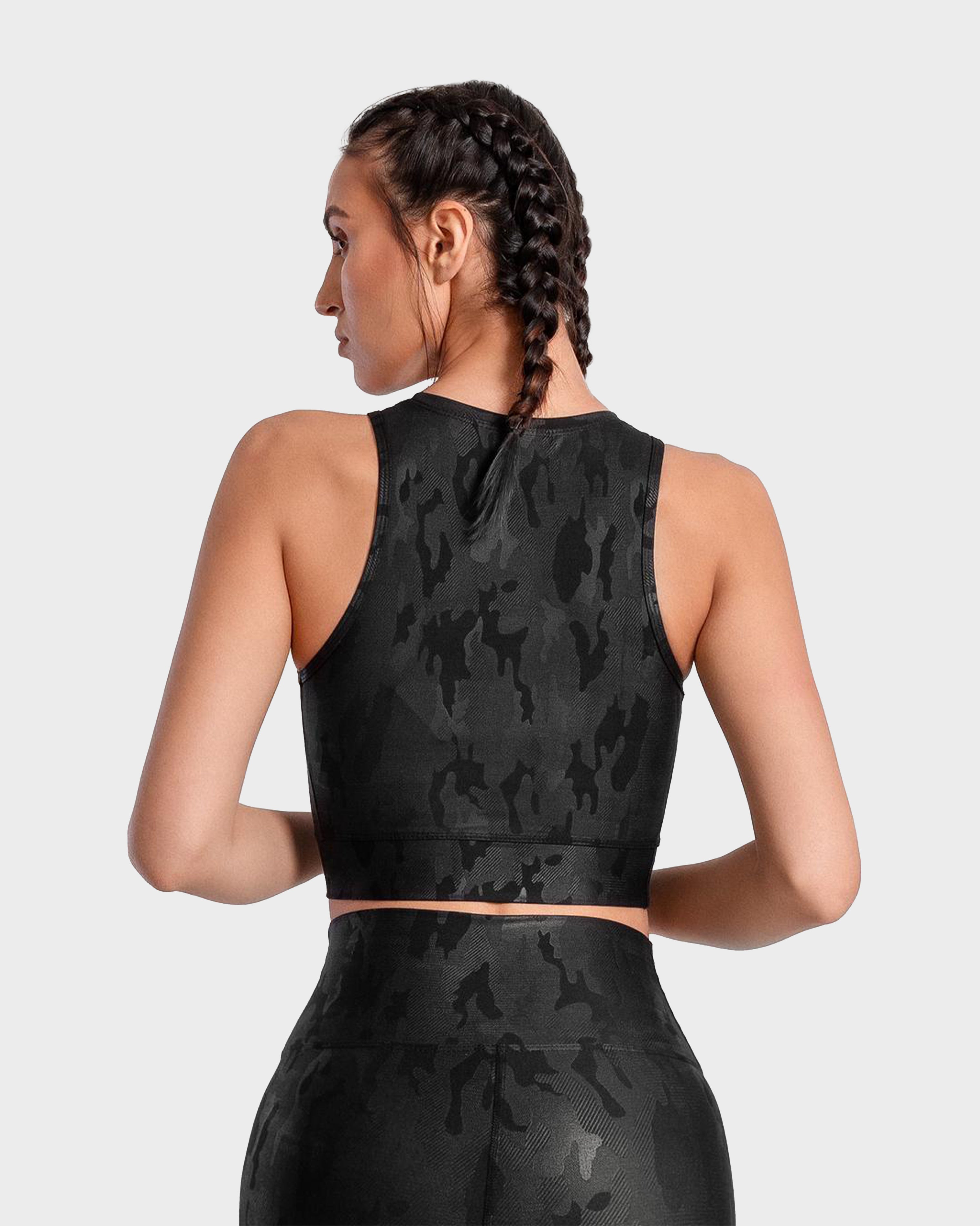 KHATIE CAMOUFLAGE SPORTS BRA BLACK