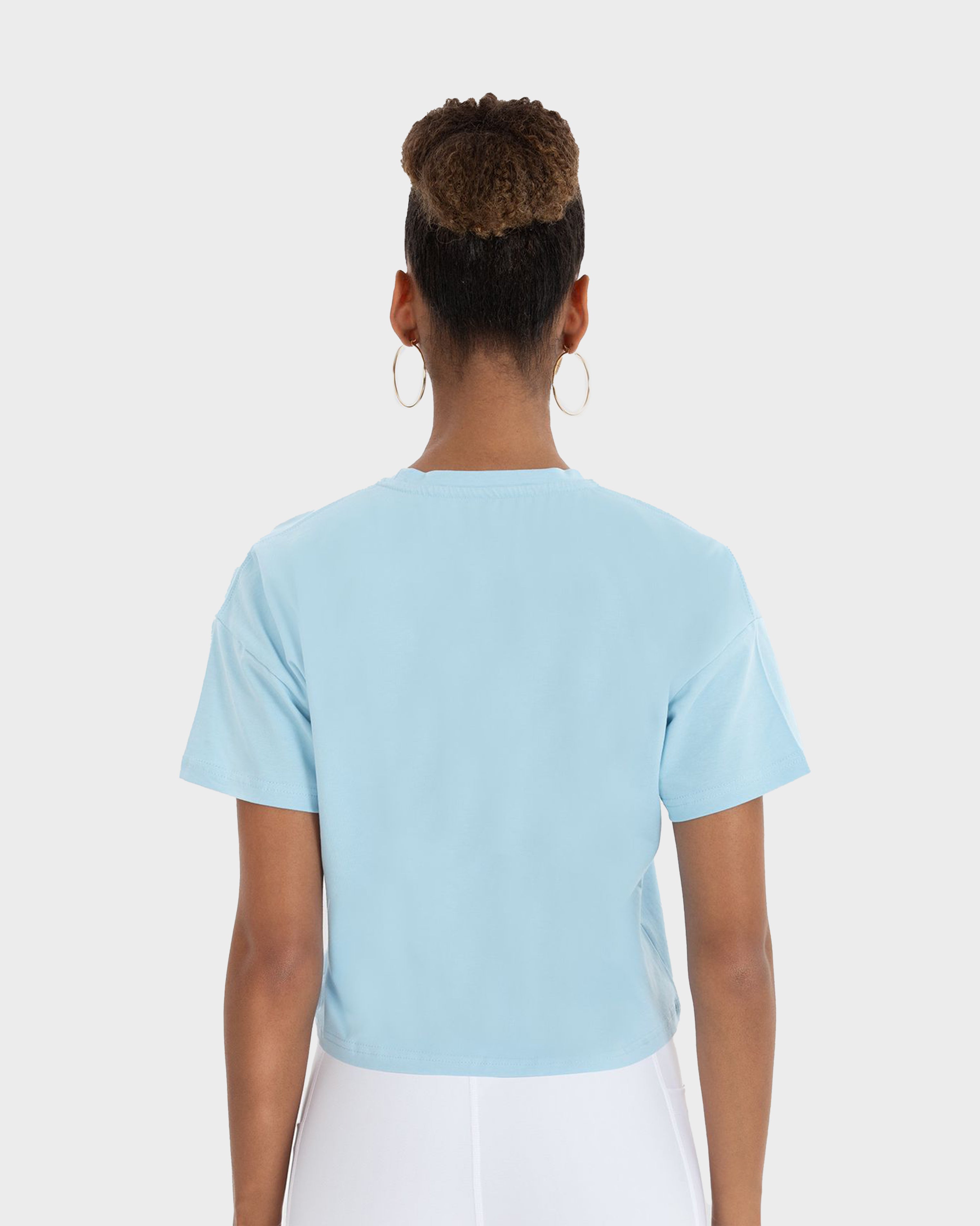 LILY WOMEN’S OVERSIZE CROP T-SHIRT BLUE