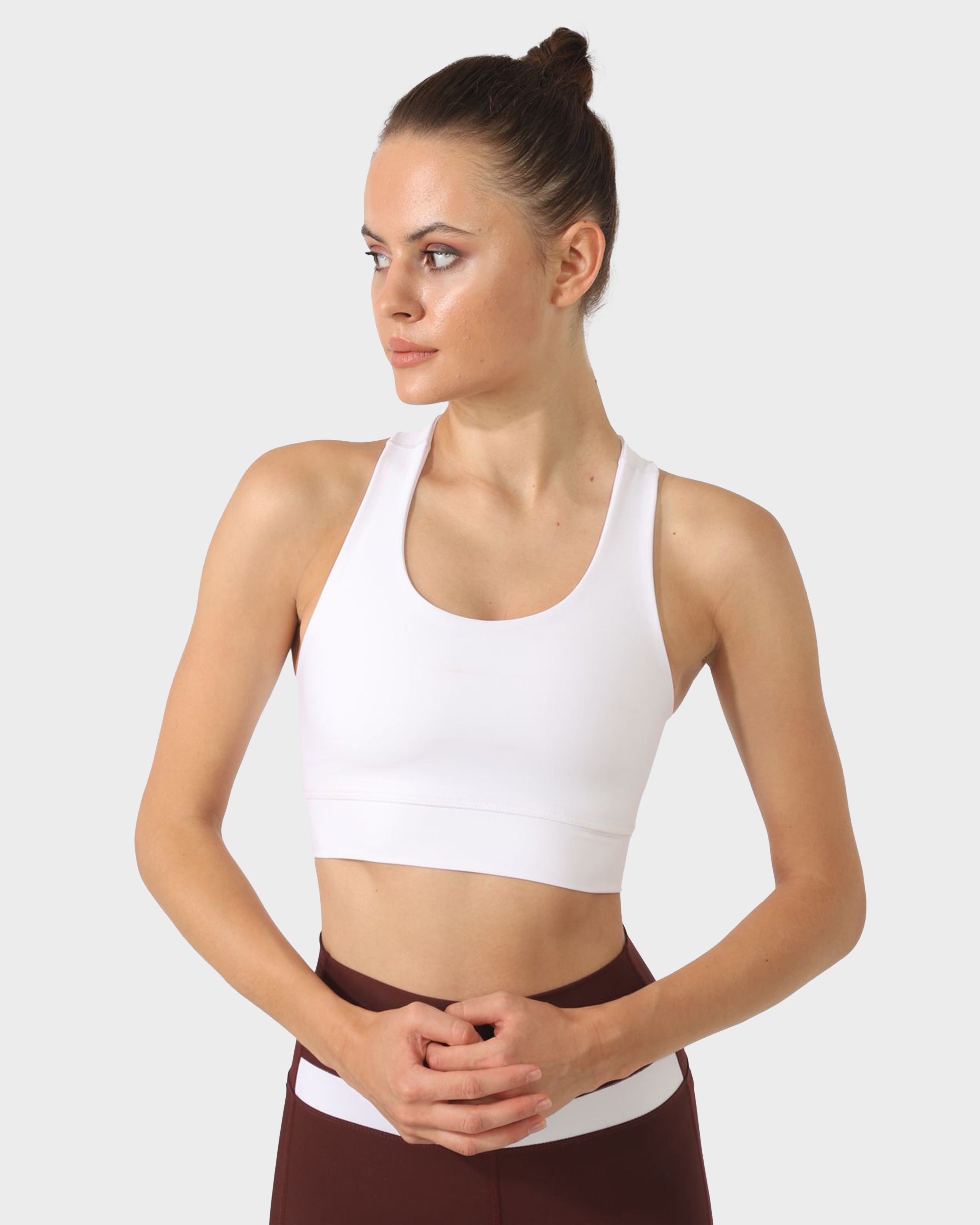 CROSS STRAP SPORTS BRA WHITE