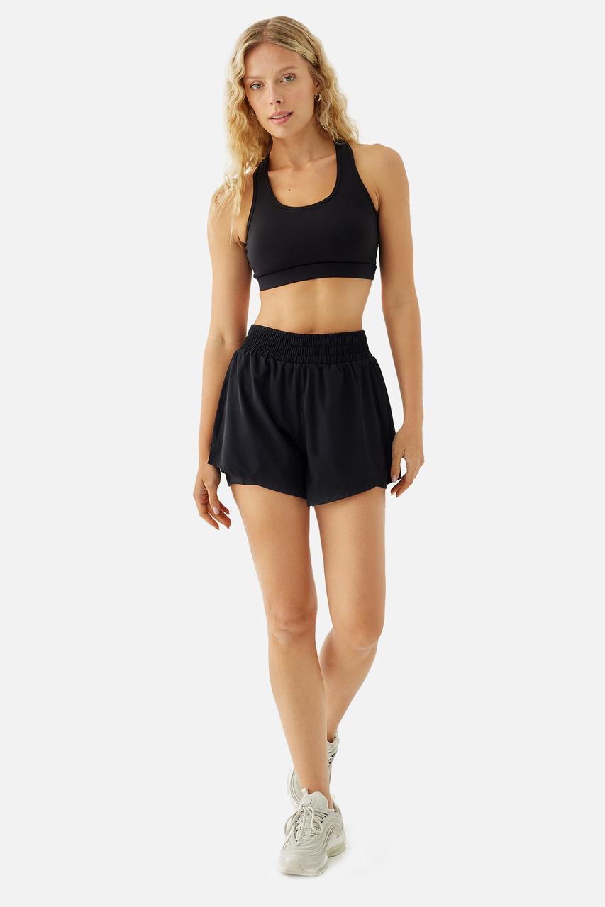 ROSE ZIPPER SPORTS SHORT BLACK