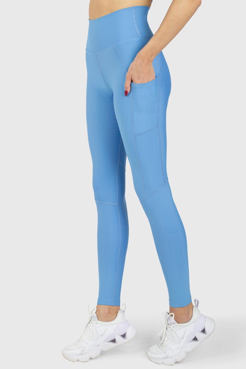 POCKET MESH DETAIL SPORTS LEGGING BLUE