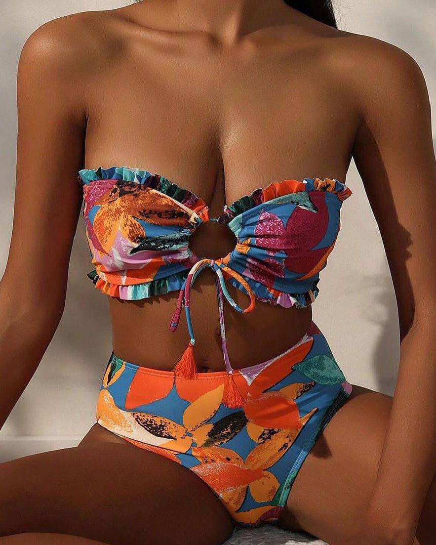 BEACH COLORFUL PLANT BIKINI
