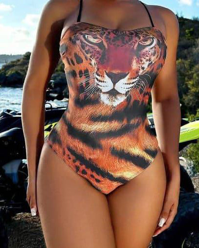 STRAPPY TIGER SWIMSUIT
