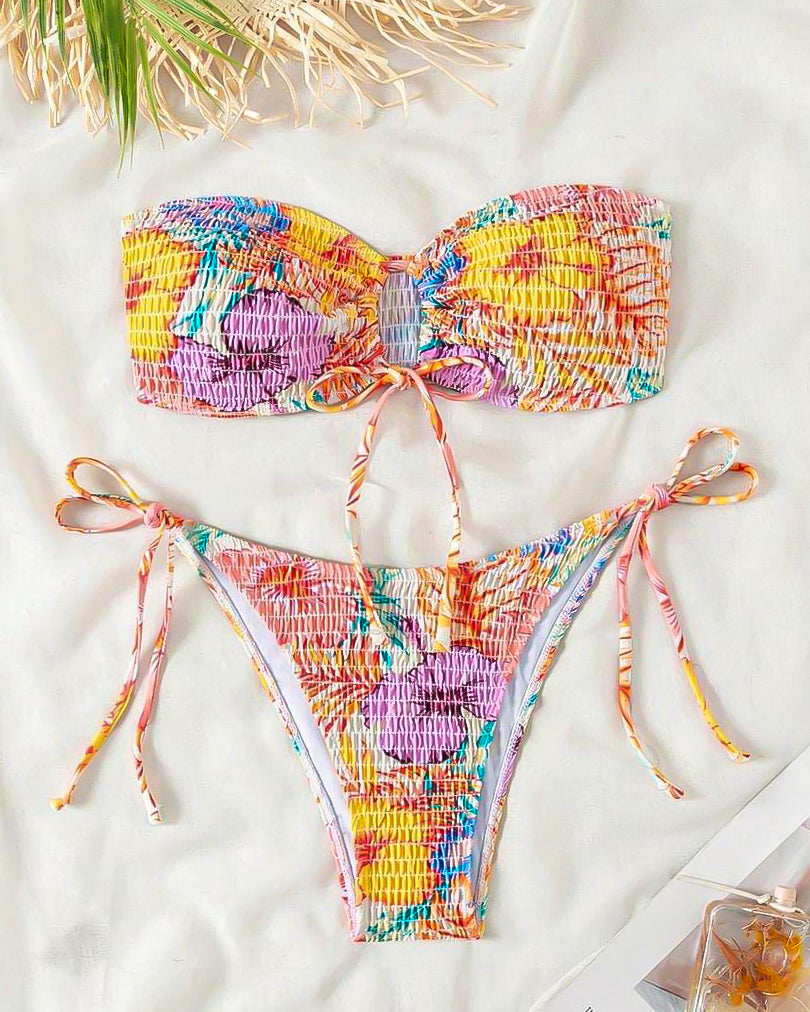 BANDEAU FLORAL BIKINI