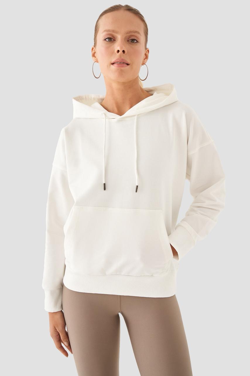 FIONA OVERSIZED HOODIE SWEATSHIRT ECRU